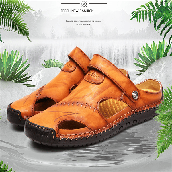 Fischer™ Hochwertige Freizeitsandalen aus weichem Leder für Herren