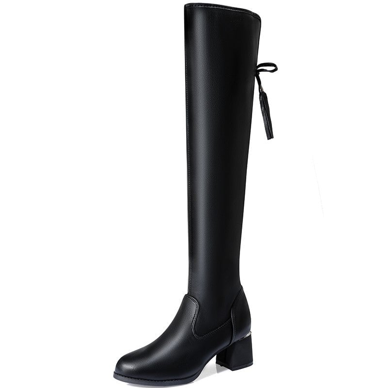 Verena™ Damen Stretch Lederstiefel