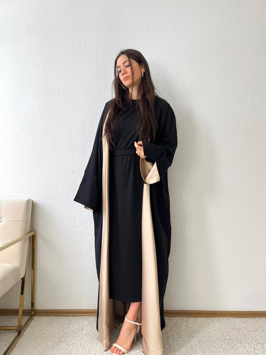 Mathilde™ Zweifarbiger Satin-Kimono