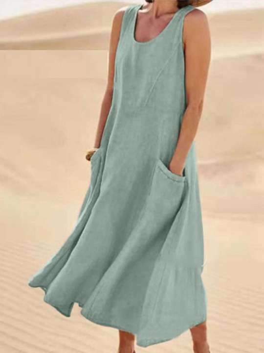 Cameron™ Elegantes Sommerkleid wit Bauchabdeckung