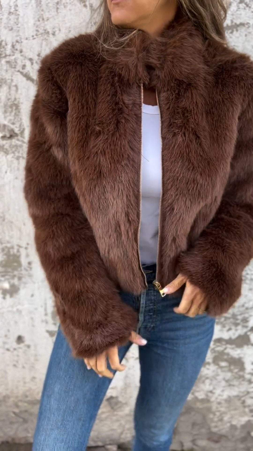 Sara™ Faux Fur Jacket