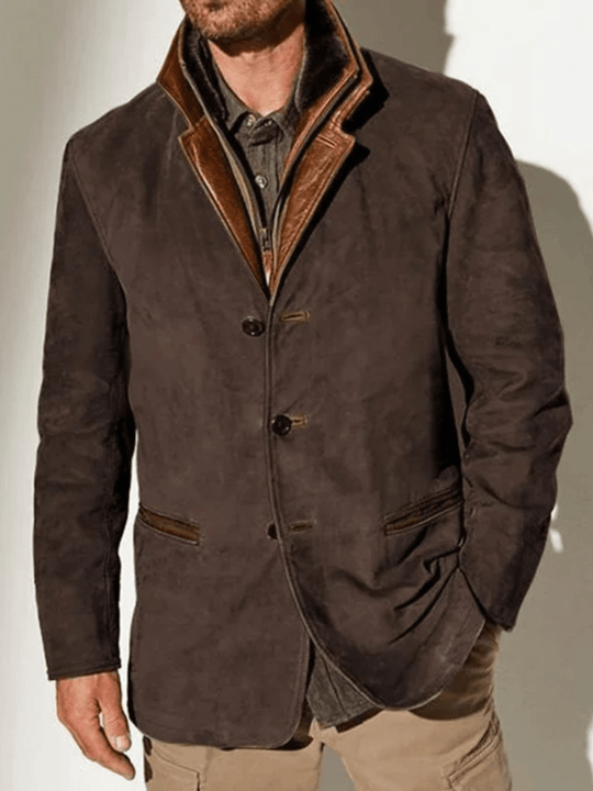 Dominic | Vintage-Jacke aus Wildleder mit Doppelkragen