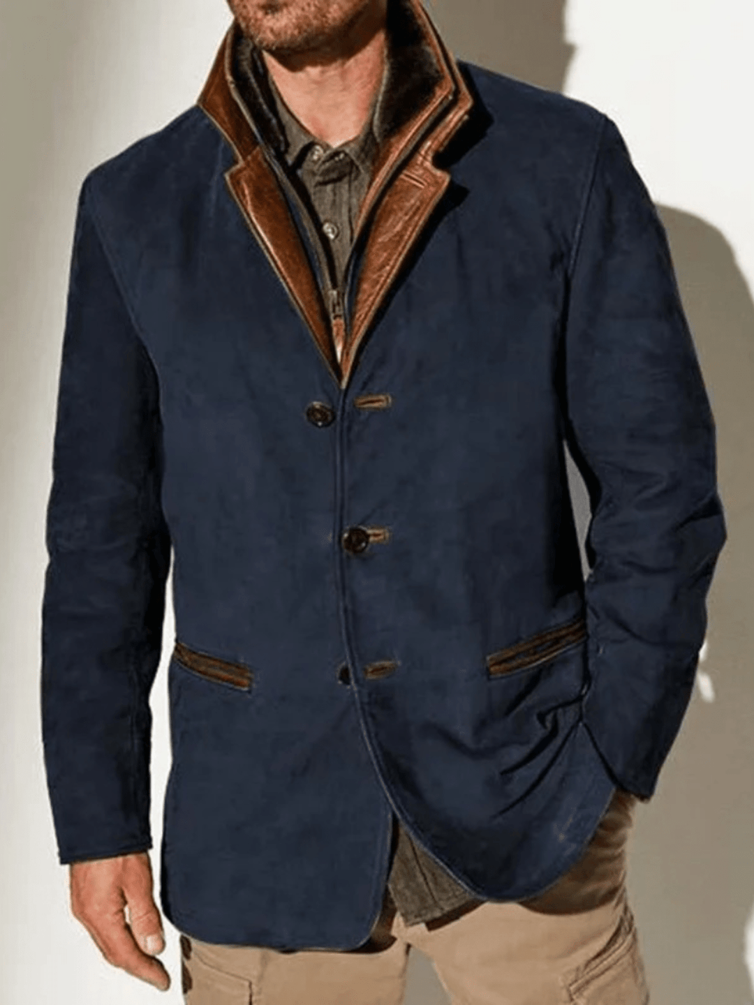 Dominic | Vintage-Jacke aus Wildleder mit Doppelkragen